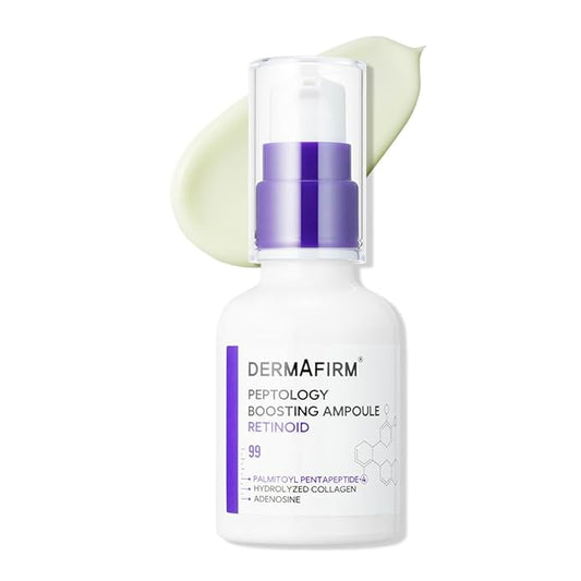 DERMAFIRM Peptology Retinoid Ampoule - GLASS SKIN with Peptides & Niacinamide - Anti Aging Face Serum for Pore Minimizer, Skin Texture Improvement & Wrinkle Reducer - Korean Skincare 30ml