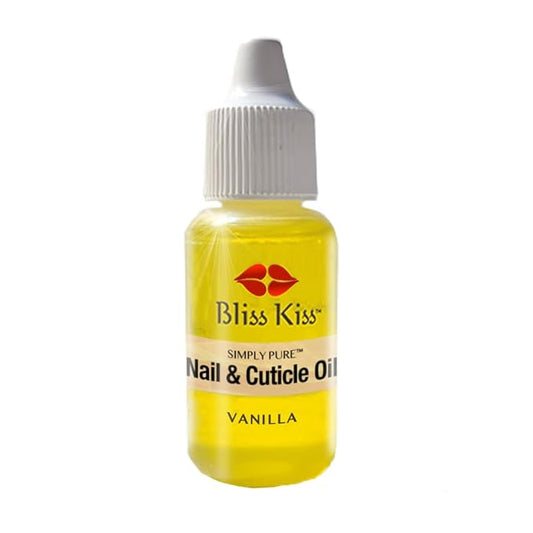 Bliss Kiss | Vanilla Fragrance | Nail Oil Cuticle Dropper w/Vitamin E & Jojoba⏤Nail Strengthener Nail Growth Serum for Brittle Peeling Breaking Thin Nails | 0.5oz |