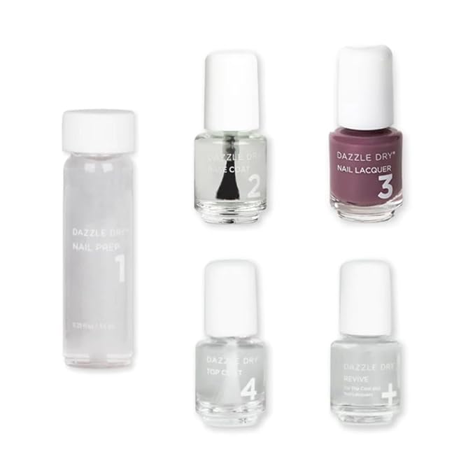 Dazzle Dry Mini Kit 4 Step System - Celestial Dream - A full coverage, shimmering rose-toned mauve. Full coverage shimmer. (5 Piece Kit / 5 Manicures)