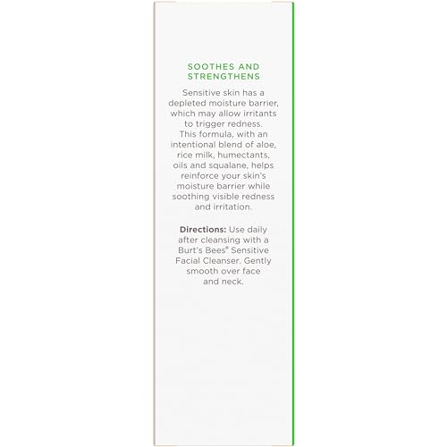 Burt's Bees Back To School Dorm Essentials, Calming Night Cream, With Aloe and Rice Milk, Face Moisturizer For Sensitive Skin, 98.8 Percent Natural Origin, 1.8 oz. Tub