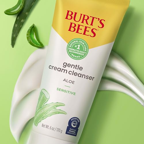 Burt's Bees Back To School Dorm Essentials, Calming Night Cream, With Aloe and Rice Milk, Face Moisturizer For Sensitive Skin, 98.8 Percent Natural Origin, 1.8 oz. Tub
