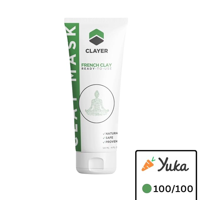 ACTIVE CLAY MASK - Ready-to-use HEALING Facial Mask & Body - HEAVY METAL FREE - 100% Natural - Blemishes, oily skin, detox, blackheads, pimples and more - 4 FL. OZ.