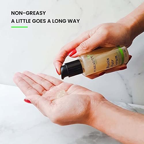 Biotin Hair Growth Serum Advanced Topical Formula To Help Grow Healthy, Strong Hair Suitable for Men and Women of All Hair Types Hair Loss Support By Pureauty Naturals 2 Fl Oz (Pack of 1)