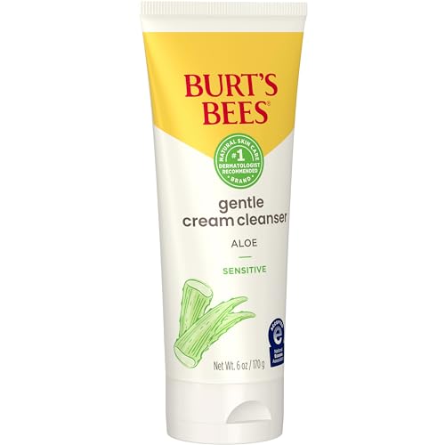 Burt's Bees Back To School Dorm Essentials, Calming Night Cream, With Aloe and Rice Milk, Face Moisturizer For Sensitive Skin, 98.8 Percent Natural Origin, 1.8 oz. Tub