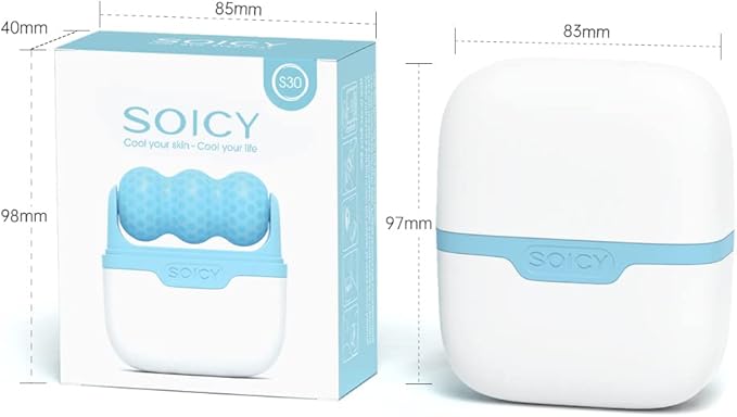 2 in 1 Cool Ice Roller for Face and Eye Facial Roller Personal Skin Care Tool with Carry Case to Reduce Puffiness and Relief Migraine, Pain. Women Mother Gift