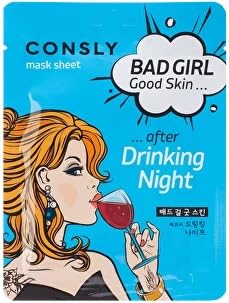 CONSLY_Bad Girl Good Skin Face Mask Set (4 pack), Hydrating and Revitalizing Mask Sheets for Tired, Stressed, and Dehydrated Skin, Bamboo Extract, Hyaluronic Acid, Snail Mucin, and Aloe