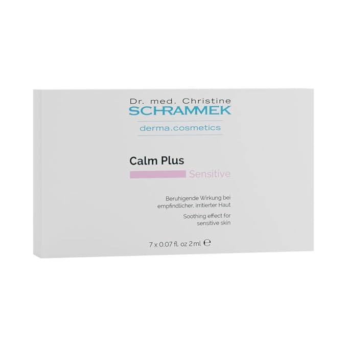 Calm Plus Ampoules (7 x 0.07 fl oz) – Soothing Care for Sensitive and Irritated Skin – Reduces Redness – Strengthens Skin Barrier – Aloe Vera and Panthenol – Dr. Schrammek