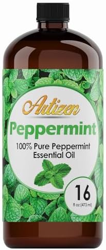 Artizen Pure Peppermint Essential Oil Bulk, 16oz - Large Bottle for Diffusers, Home Care, Candles - 100% Pure Mint