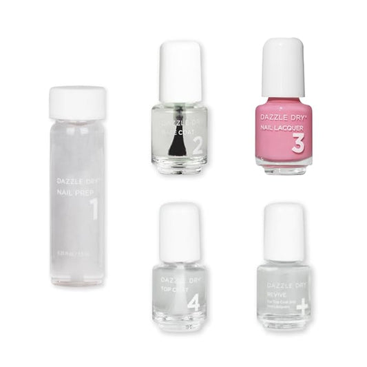 Dazzle Dry Mini Kit 4 Step System - Soulmate - A bubblegum pink. Full-coverage cream. (5 Piece Kit / 5 Manicures)