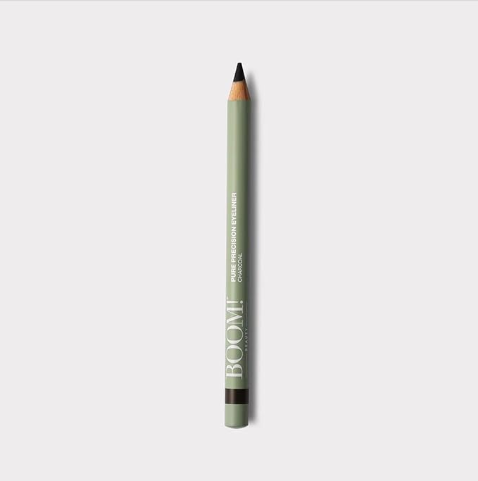 BOOM! Beauty Pure Precision Eyeliner: All-Natural, Skin-Loving, All-Day Wear. Waterproof, Smudge-proof, Smooth Glide Pencil. Richly Pigmented Vegan Eye Makeup For Ageing Skin (Charcoal)