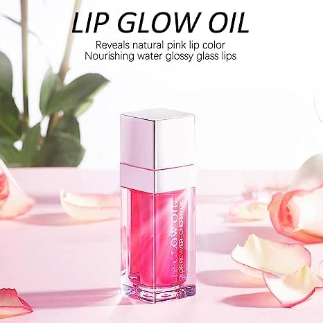 3-in-1 Plumping & Hydrating Lip Oil Gloss - Tinted, Long Lasting, Natural Lip Plumper (01+12+15)