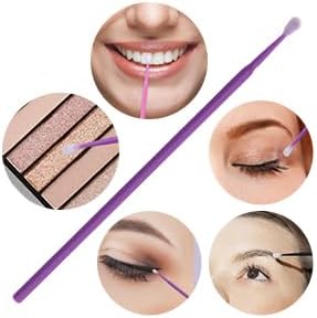 400PCS Disposable Micro Swabs for Eyelash Extension, Micro Cotton Swabs, Micro Applicators Eyelash Swabs for Makeup Application (Purple)