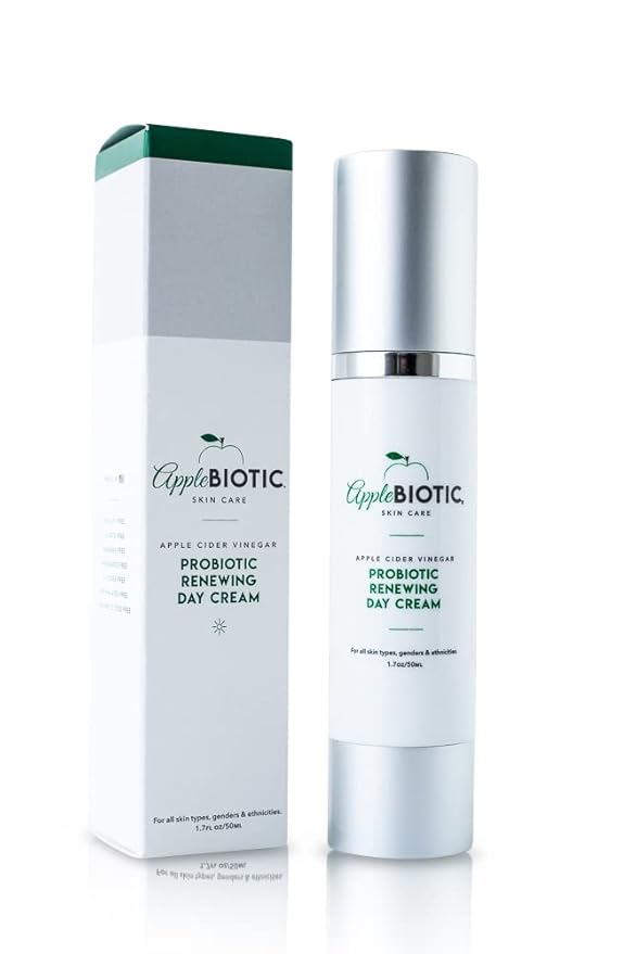 Apple Cider Vinegar Face Day & Night Cream Duo, Hydrating, Redness Relief Face Moisturizer Lotion For Dry, Oily, Sensitive Skin, Natural Green Tea, Chamomile, Skincare for men, women, teens