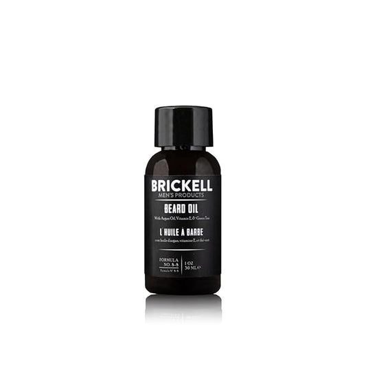 Brickell Men's Beard Oil for Men, Natural and Organic Argan and Jojoba Oil to Strengthen and Soften Hair, 1 Ounce, Scented