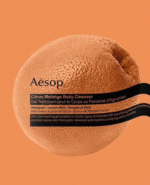 Aesop Citrus Melange Body Cleanser + Refill | Gentle Low-Foaming Gel Cleanser For Skin | Citrus Aroma with Botanical Extracts | 16.9 oz / 500 mL (Pack of 2)