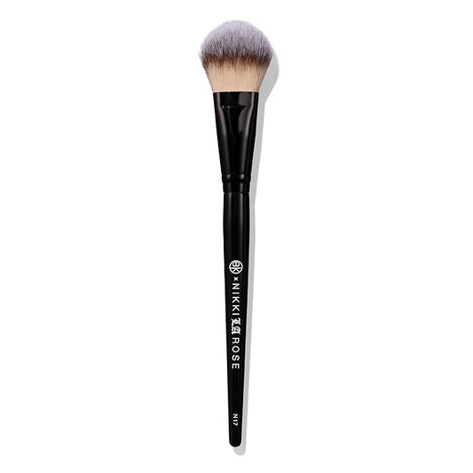 BK BEAUTY - NIKKI LA ROSE N17 MULTI-PRO FACE BRUSH – Dual-Sided Paddle Brush for Face Application, Liquid, Powder Blending - Bronzer, Contour, Blush, Foundation