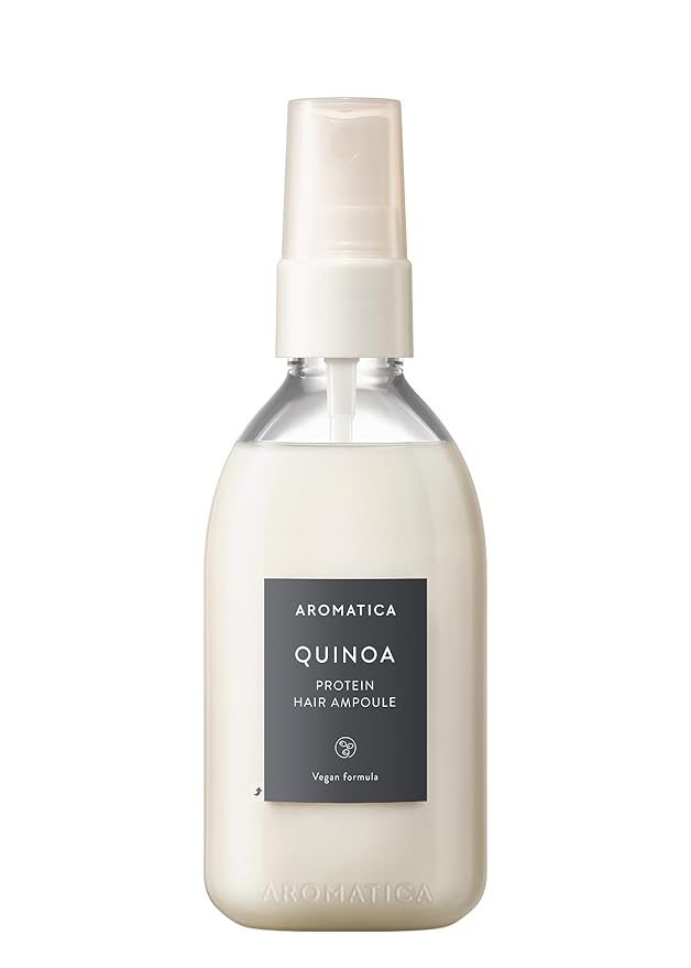 AROMATICA Quinoa Protein Hair Ampoule 3.38 fl. Oz - Vegan Protein Hair Serum for Silky Hair | Nourishing Dry, Damaged Hair | Silicone Free