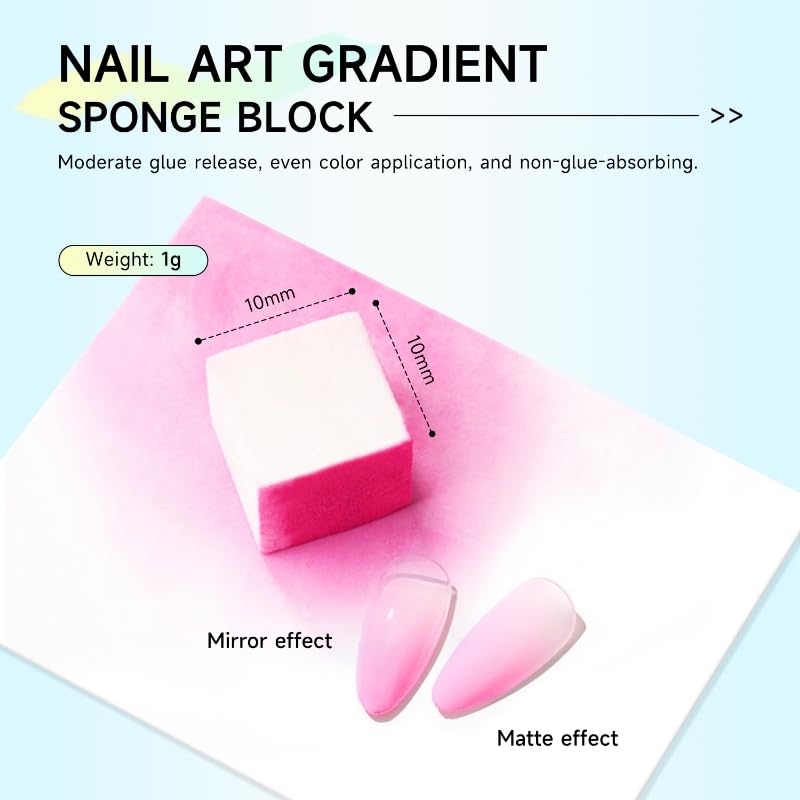 50Pcs Soft Nail Sponges for Ombre With Grabbing Pen Claw, Ombre Nail Brush Manicure Gradient Nail Art Tools Nail Art DIY Home Salon Ombre Nail Painting Sponges