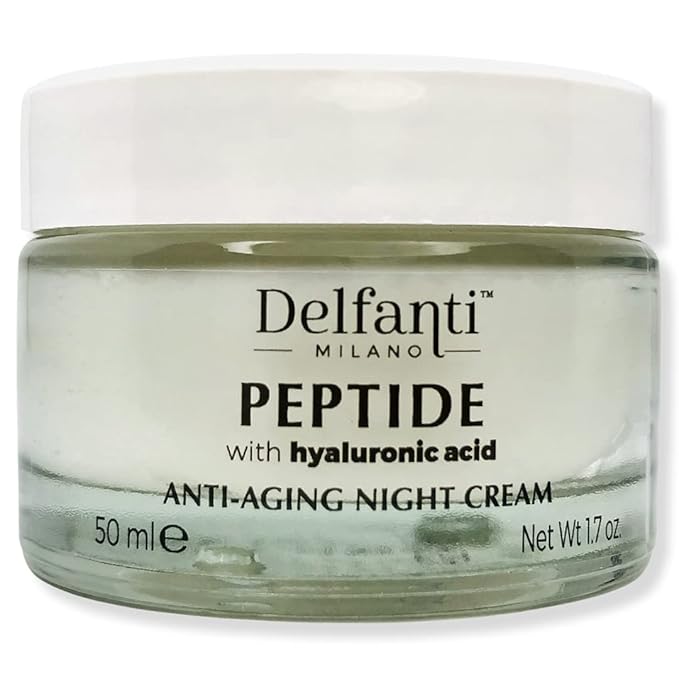 Delfanti-Milano • PEPTIDE with Hyaluronic Acid • ANTI-AGING NIGHT CREAM • Made in Italy