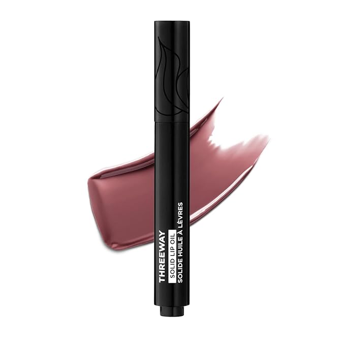 Deck of Scarlet Threeway Solid Lip Oil, Vegan Formula With Hyaluronic Acid and Hydrating Oil Blend, Glossy Finish - Pink Petal