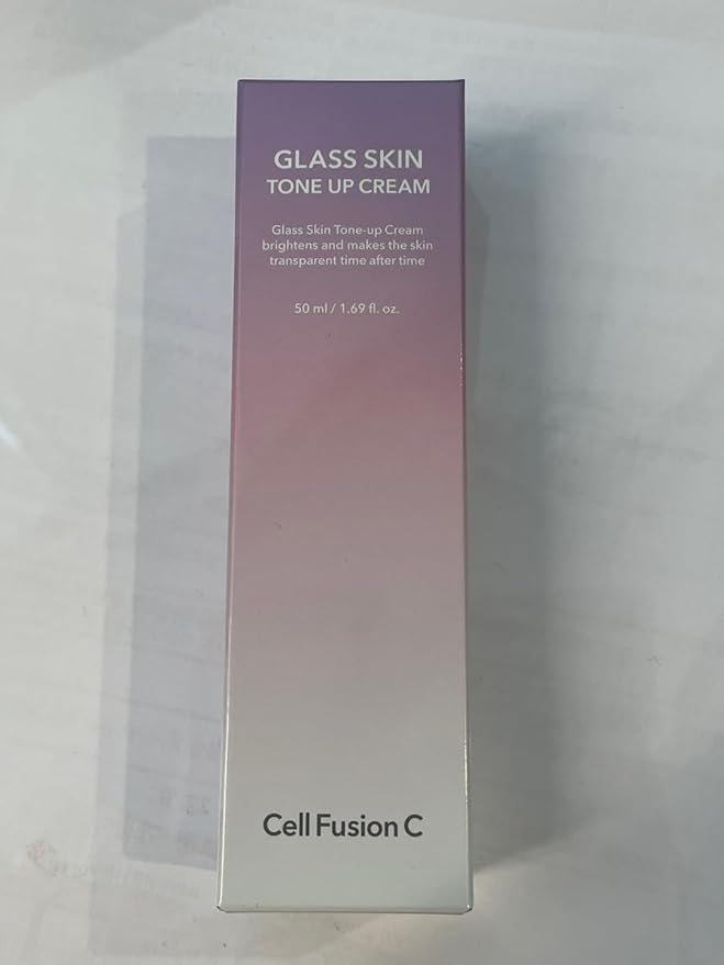 Cell Fusion C Glass Skin Tone Up Cream, Vitamins + Alpha-Arbutin - Natural Makeup Look, For Bright, Even Skin Tone, 50ml / 1.69 fl.oz.