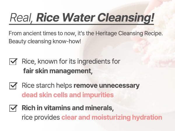 AQUA RICE FOAM CLEANSER | Facial Cleanser, Rice Extract Rice Powder Cleanser with Mild Cleansing, Glycerin,Vegan, Face Wash, Korean Skincareㅣ 160ml 5.4 Fl Oz