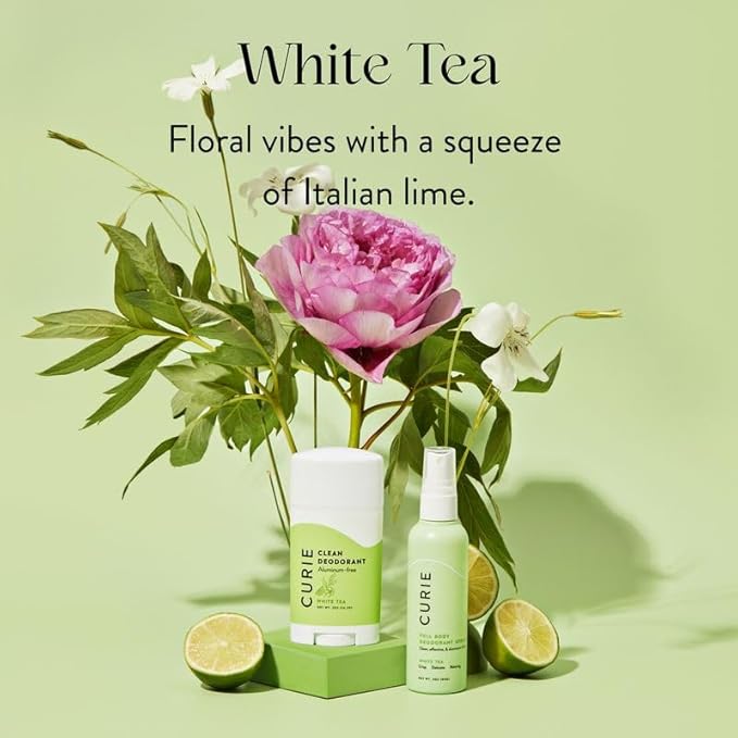 Curie Natural Deodorant for Women - Orange Neroli + White Tea - Aluminum Free, Clean, Sustainable, Vegan Paraben Free (2pk)