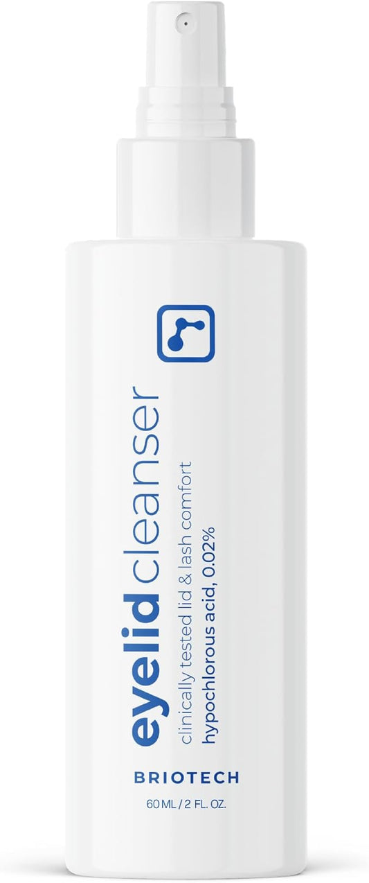 BRIOTECH Eyelid Cleanser, Hypochlorous Acid Spray, Lid & Eyelash Cleanser, Soothe Sensitivities, Calm Redness & Bumps, Support Against Irritation, Vegan, Travel Size 2 Fl oz (1 Pack)