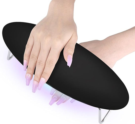 2 in 1 Nail Lamp & Hand Rest,Soft Nail Arm Rest with Gel Light,48W LED Nail Curing Lamp Dry Fingernails Toenails Gel Polish,Home Manicure Salon Tool (Black)