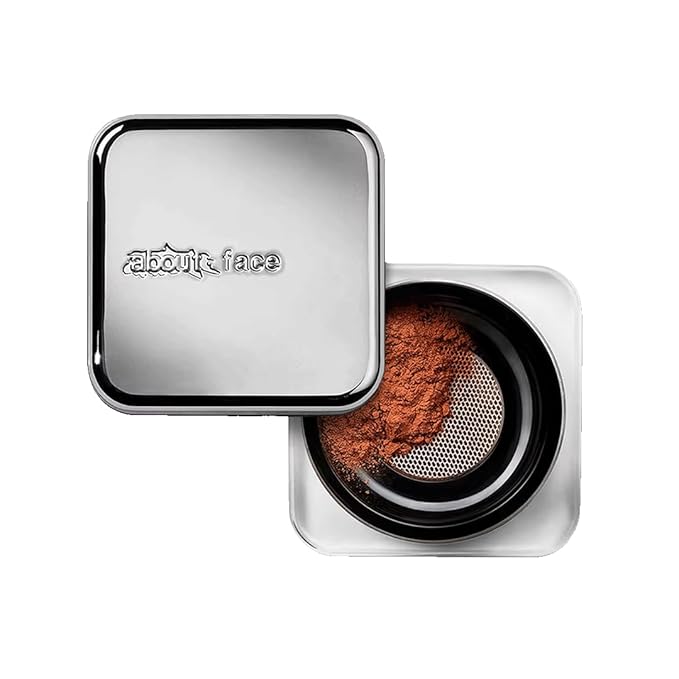 about-face Curtain Call Set & Smooth Loose Powder Applause – Lightweight, Oil-Absorbing Setting Powder with Rice Starch & Corn-Based Talc Alternative – Vegan, Cruelty-Free – 0.35oz (Deep)