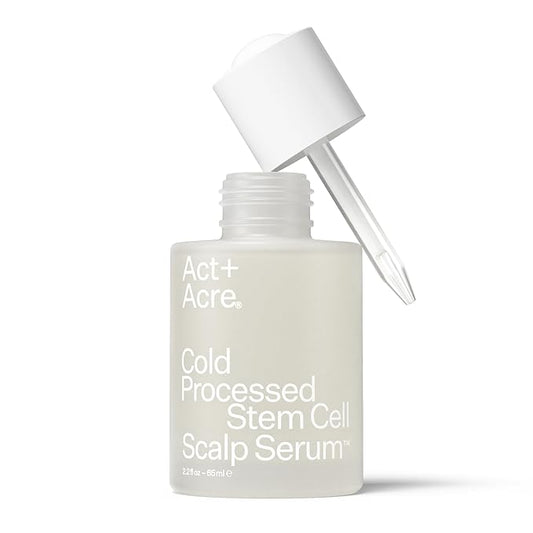 Act+Acre Cold Processed Stem Cell Scalp Serum | For Thicker, Fuller Looking Hair | Apple Stem Cells, Bamboo Extract, Aloe Vera | Strengthen, Hydrate, Reduce Shedding | Vegan, Color Safe | 2.2 Fl Oz