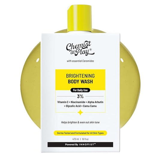 Brightening Body Wash | Glowing Skin Vitamin C Bodywash | Helps to Reduce Fades Dark Spots, Evens out Skin Tone | Alpha Arbutin | 30X Vitamin C | For Women & Men | 15.9 Fl oz