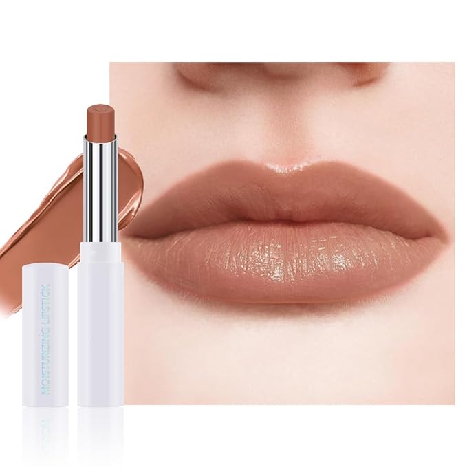 1Pcs Tinted Lip Balm Moisturizing Lipstick – Waterproof Hydrating Matte Lip Balm for Women, Creamy Natural Color Stain for Dry Lips,Soft Matte Finish with Subtle Scent (#02 Cinnamon Nude Brown)