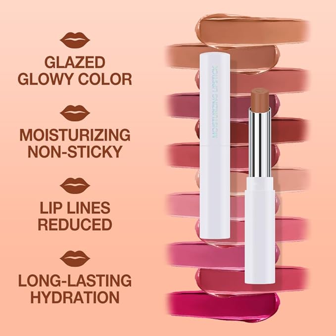 1Pcs Tinted Lip Balm Moisturizing Lipstick,Waterproof Hydrating Matte Lip Balm for Women,Creamy Natural Color Stain for Dry Lips,Soft Matte Finish with Subtle Scent (#01 Warm Orange Nude Brown)