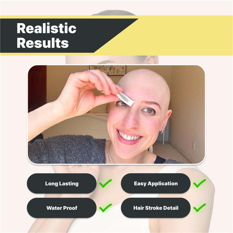 10 Pairs Dark Brown Temporary Eyebrow Tattoos, Waterproof and Smudge-Proof Dark Everyday Style Realistic Eyebrow Stickers for Men & Women, Easy to Apply, Won't Work on Existing Brows