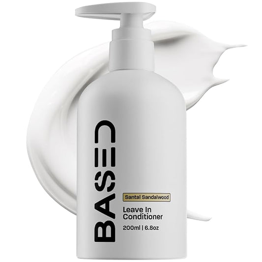BASED Leave-In Conditioner, Instant Frizz Control, Hydrates & Nourishes Hair, Premium Leave-In Conditioner for Men, Healthy Frizz-Free Hair in Minutes (6.8 Fl Oz Pack of 1)