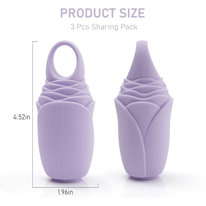 3 Pcs Facial Ice Roller Silicone Mold Reusable for Face Women and Eye Neck Cold Skin Care Tools Freezer De Puff Eye Bags Reduce Migraine Pain Purple