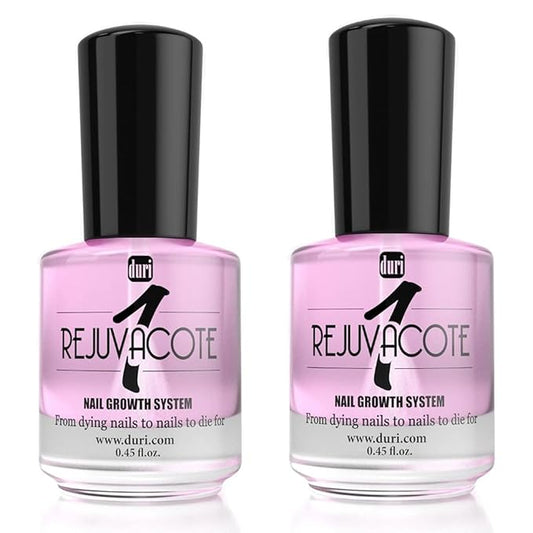 duri Rejuvacote 1 Nail Growth System - Original Maximum Strength Formula - Nail Strengthener and Nail Growth - Base and Top Coat - Pack of 2-0.45 fl. oz.