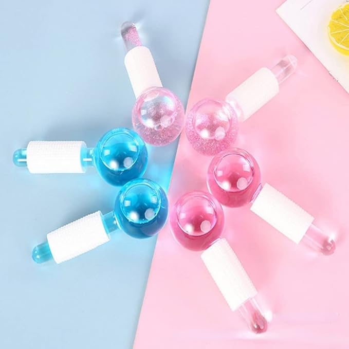 2pcs Beauty Crystal Ball Facial Cooling Puck for Face and Eye Massage Massage Tool (blue)