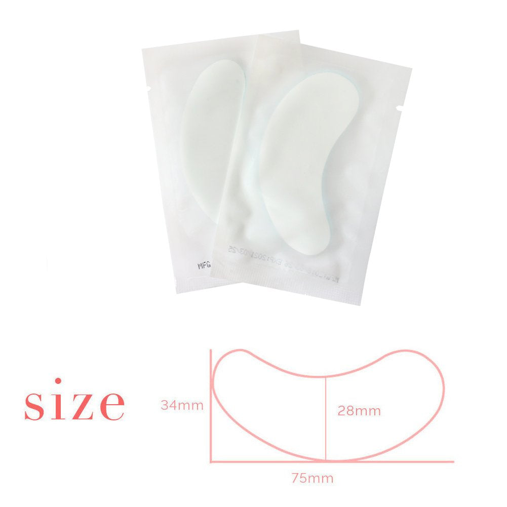100 Pairs Set Under Eye Pads Disposable Eye Gel Patches for Eyelash Extensions Tool Kit, Blue Film