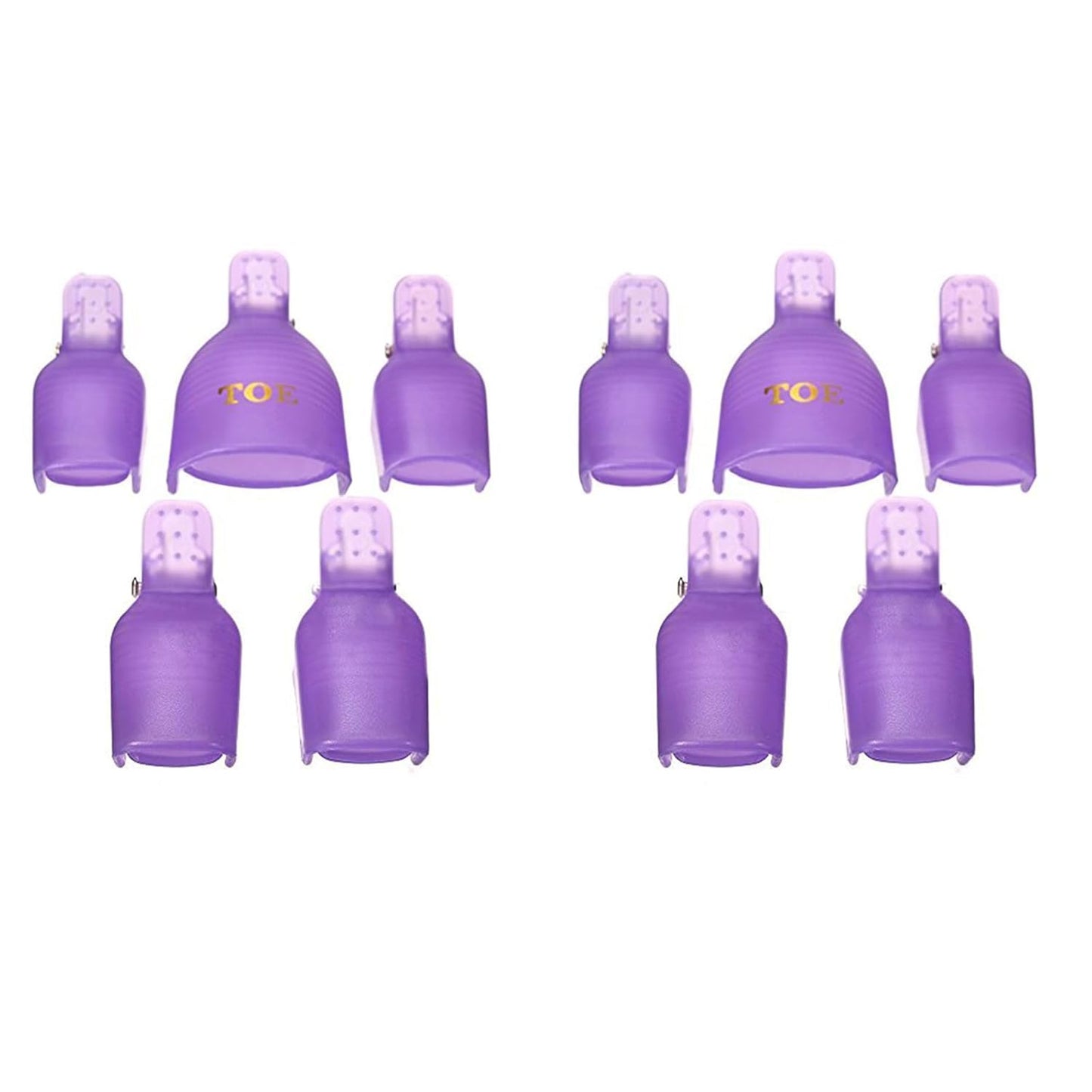 10Pcs Purple Useful Toenail Clips Nail Art Caps Soak Off UV Gel Clamp Remover Beauty Tool Sleek Nail Remover Clips With Anti-Slip Design Nail Polish Removers