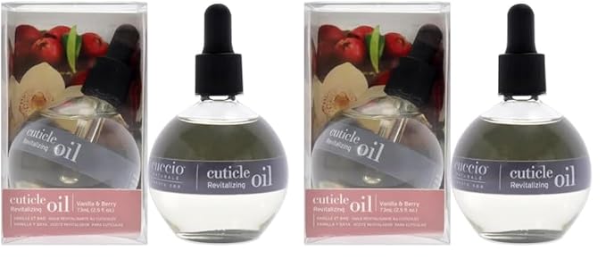 Cuccio Naturale Cuticle Oil - Vanilla & Berry Revitalizing Hydrator - Repair Skin & Nails - Paraben & Cruelty-Free - 2.5 Oz (Pack of 2)