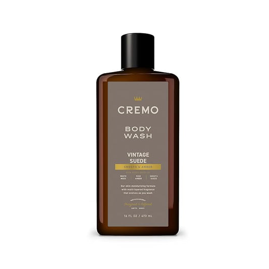 Cremo Body Wash Men, A Vintage Suede with Notes of White Moss and Rich Amber, 16 Fl Oz