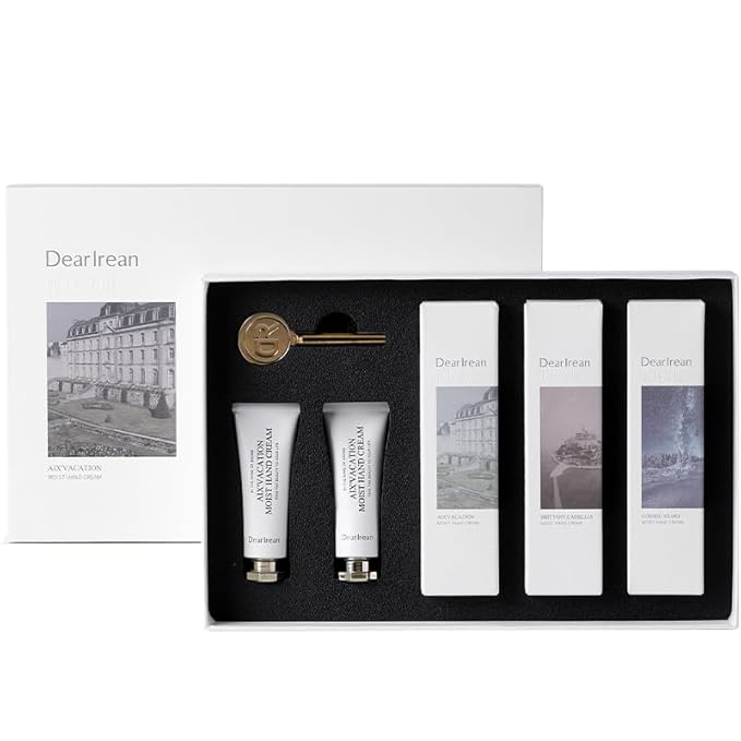 Dear Irean Fragrance Hand Cream Gift Set, 5-Piece Travel Hand Lotions for Dry Cracked Hands with Multiple Hydrating Extracts and Long Time Lasting Moisturizing, Available in All Seasons (4.43 fl oz)