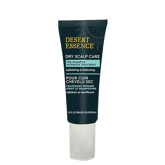 Desert Essence Dry Scalp Care Pre-Shampoo Intensive Treatment - Micro-Exfoliating, Eliminates Product Build-up and Oil for Healthier Hair and Scalp - 3.4 Fl Oz Bottle