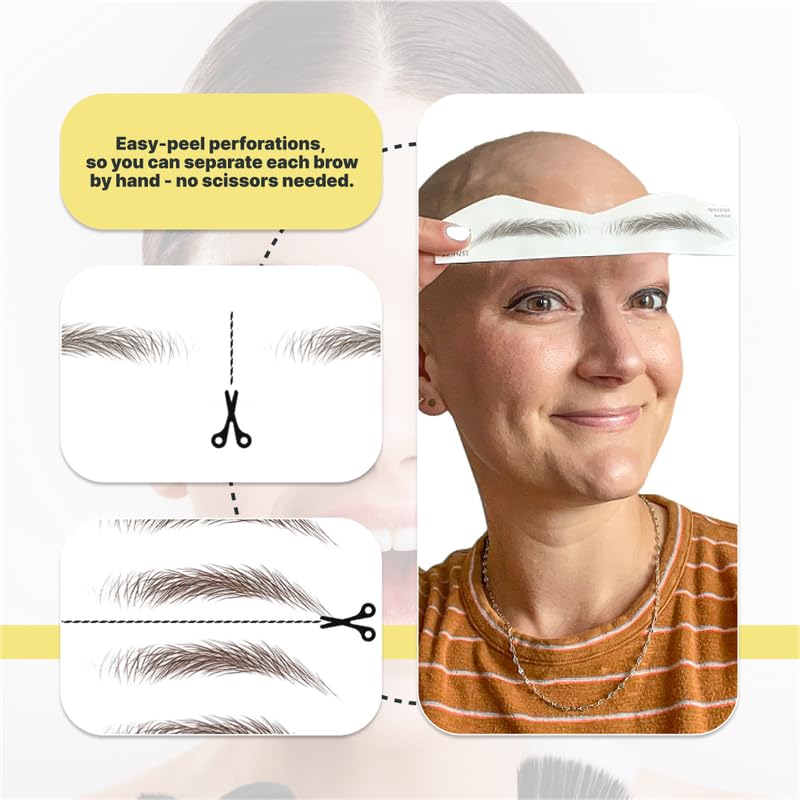 100 Pairs Dark Brown Temporary Eyebrow Tattoos, Waterproof and Smudge-Proof Dark Everyday Style Realistic Eyebrow Stickers for Men & Women, Easy to Apply, Won't Work on Existing Brows