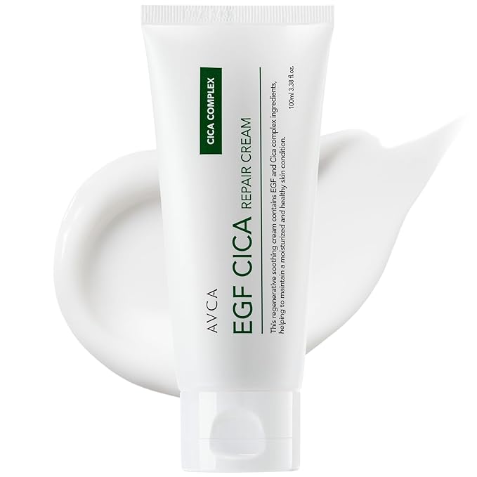 AVCA EGF Cica Repair Cream for Sensitive Skin, Redness Relief, and Hydration 100ml/3.38fl. oz.