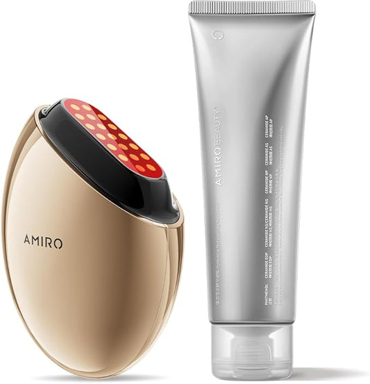 AMIRO S1 Skincare Facial Device, Stamp-Style Elasticity Boosting Tool Bundle with Preparation Gel 70ml