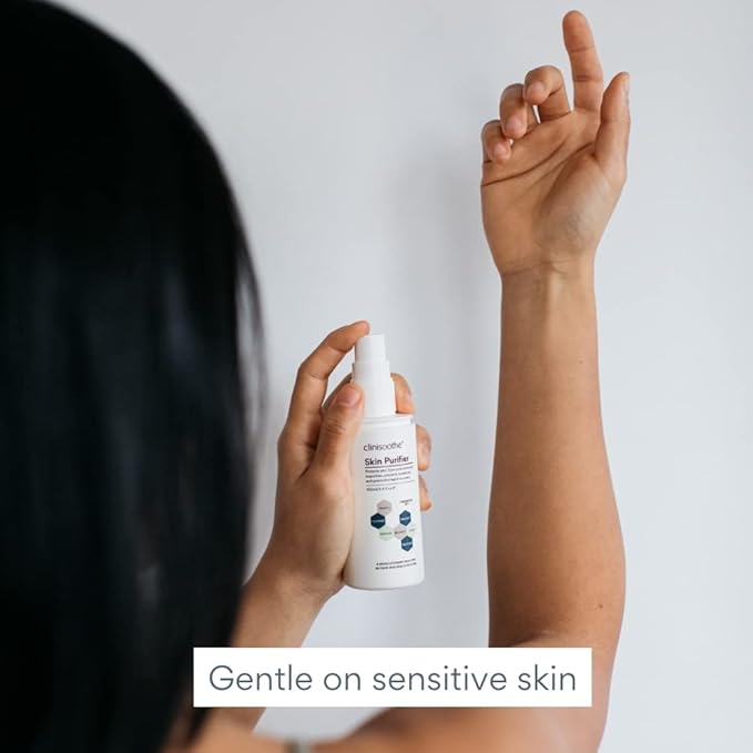 Clinisoothe+ Skin Purifier – Daily Cleanser and Acne Treatment for Face & Body, with Hypochlorous Technology to Prevent Breakouts & Promote Rapid Recovery, For All Skin Types (3.4oz Spray Bottle)