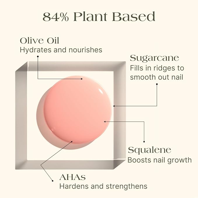 Botanist The Remedy | Nail Strengthening Polish | Repairs & Hardens Nails Damaged from Acrylics, Dip & Gel Manicures | Non-Toxic, 84% Plant Based, 21-Free & Vegan (Nude)